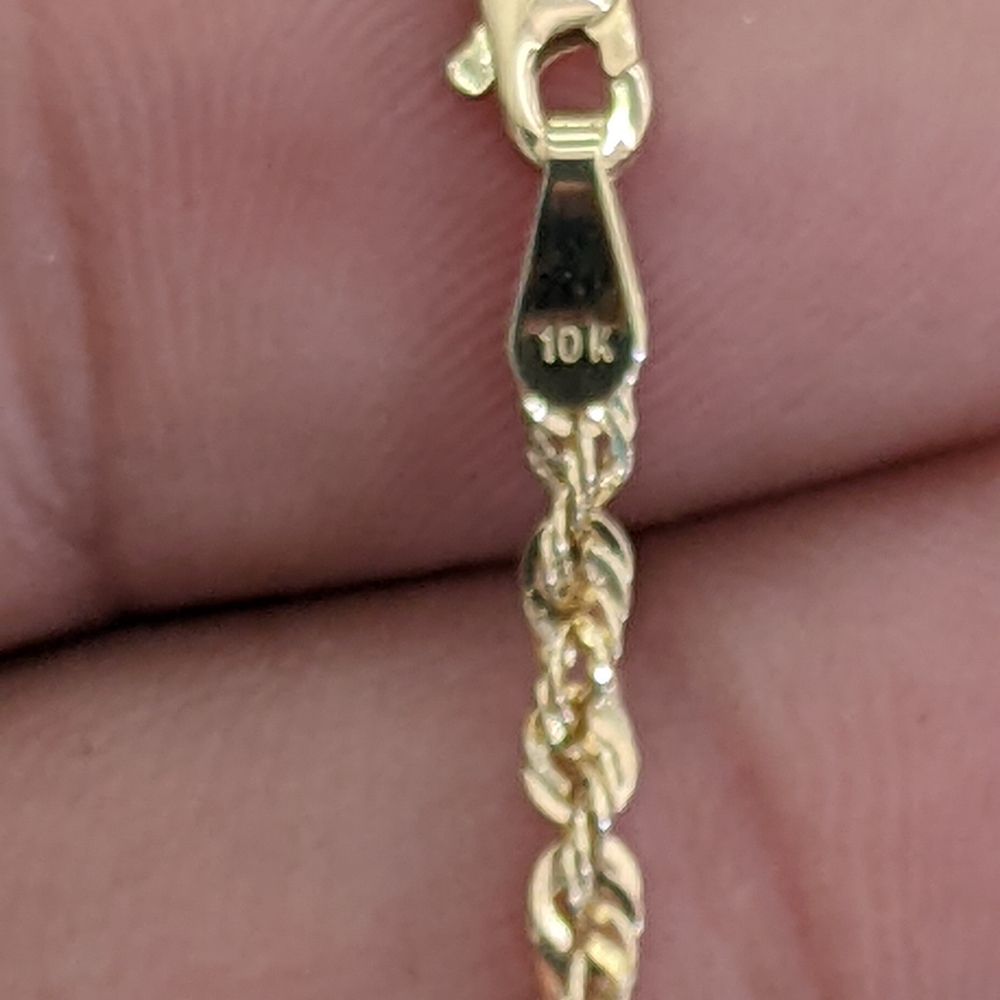 10kt Real Gold Rope Chain 2mm 24 inch - Picture 6 of 7